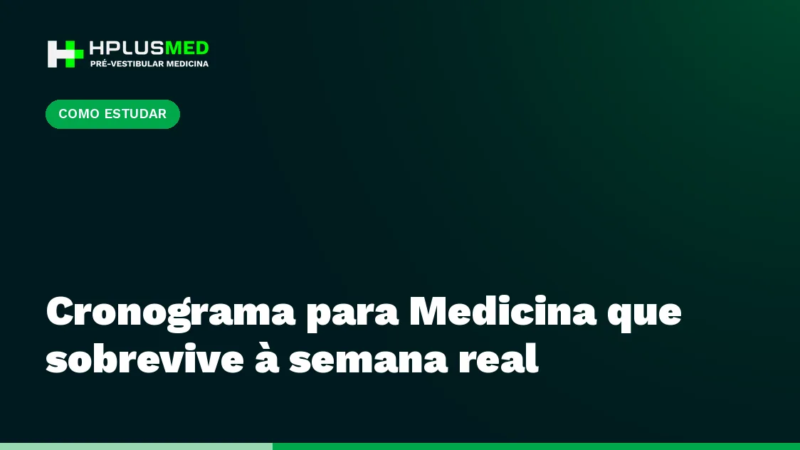 Cronograma para Medicina que sobrevive à semana real