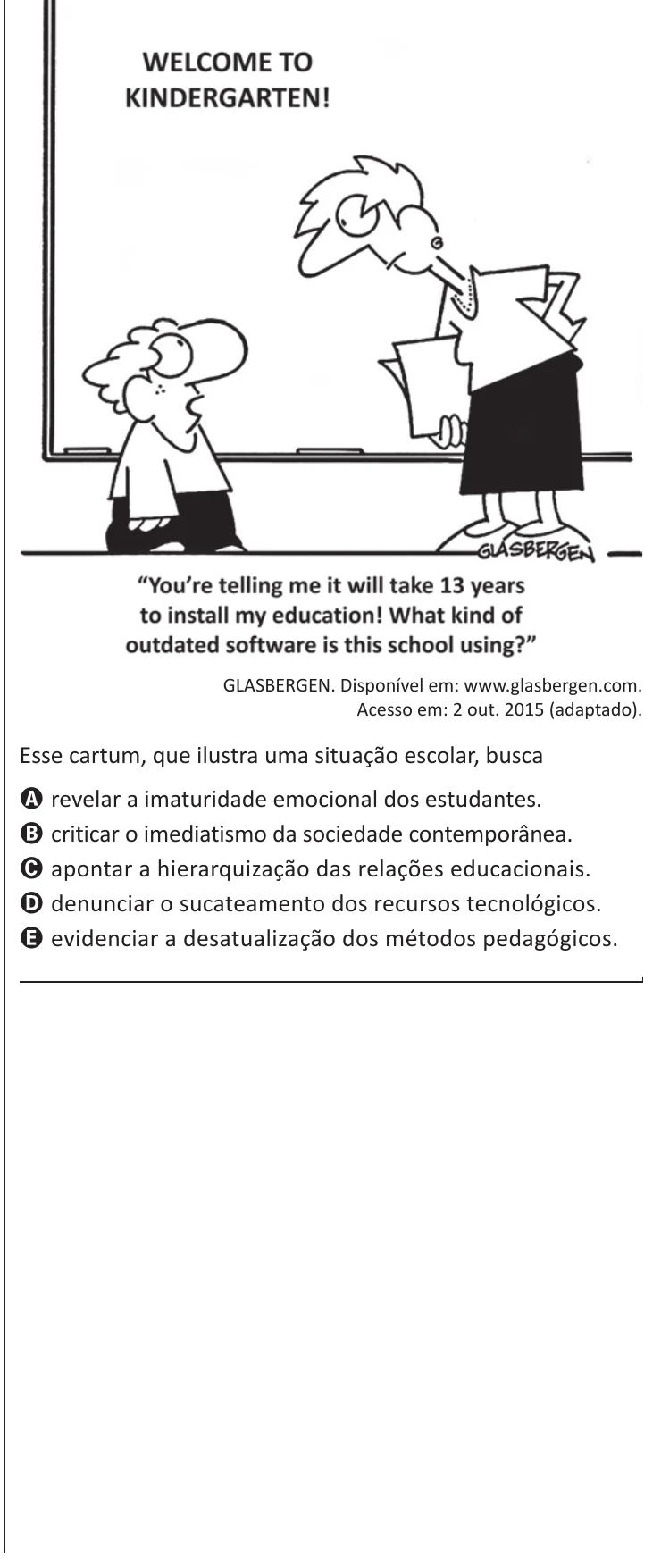 Questão 3 do ENEM 2025, aplicação de Belém, como saiu no caderno de prova