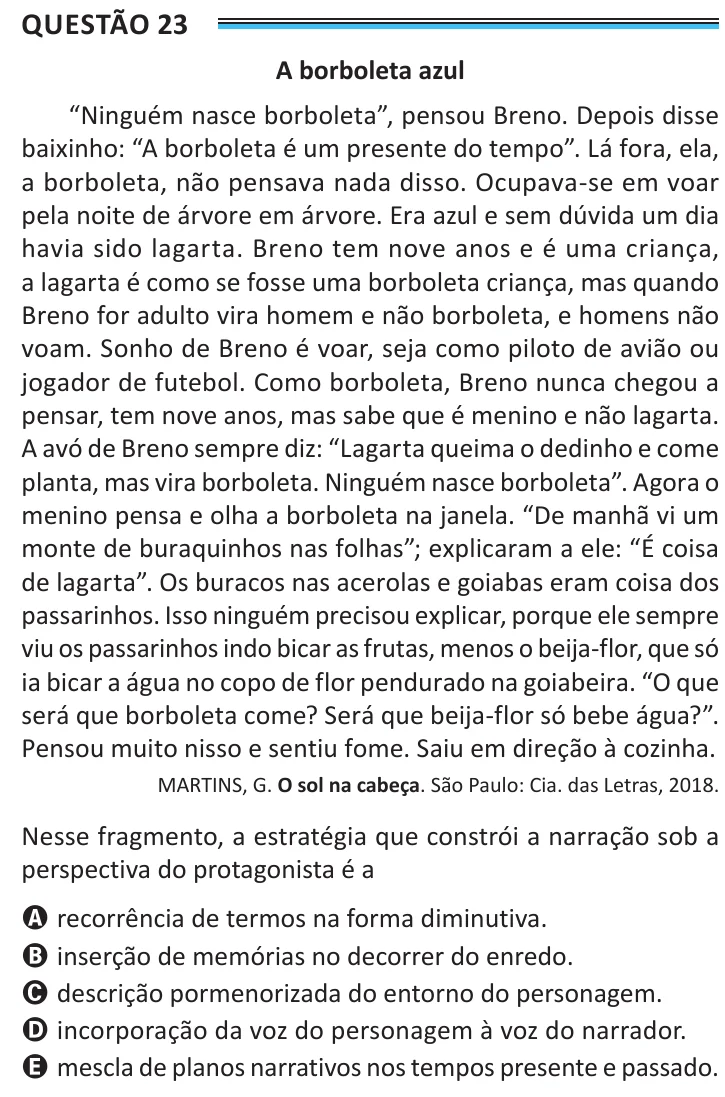 Questão 23 do ENEM 2025, aplicação de Belém, como saiu no caderno de prova