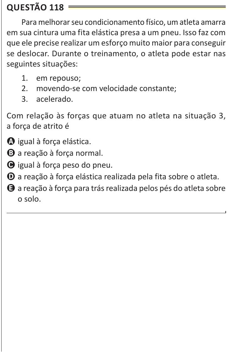 Questão 118 do ENEM 2025, aplicação de Belém, como saiu no caderno de prova